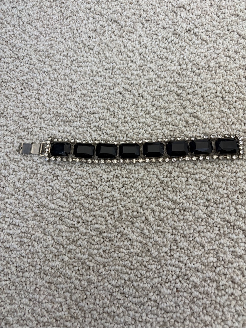 Women's Black Crystal Statement Bracelet